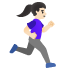 woman running facing right, light skin tone